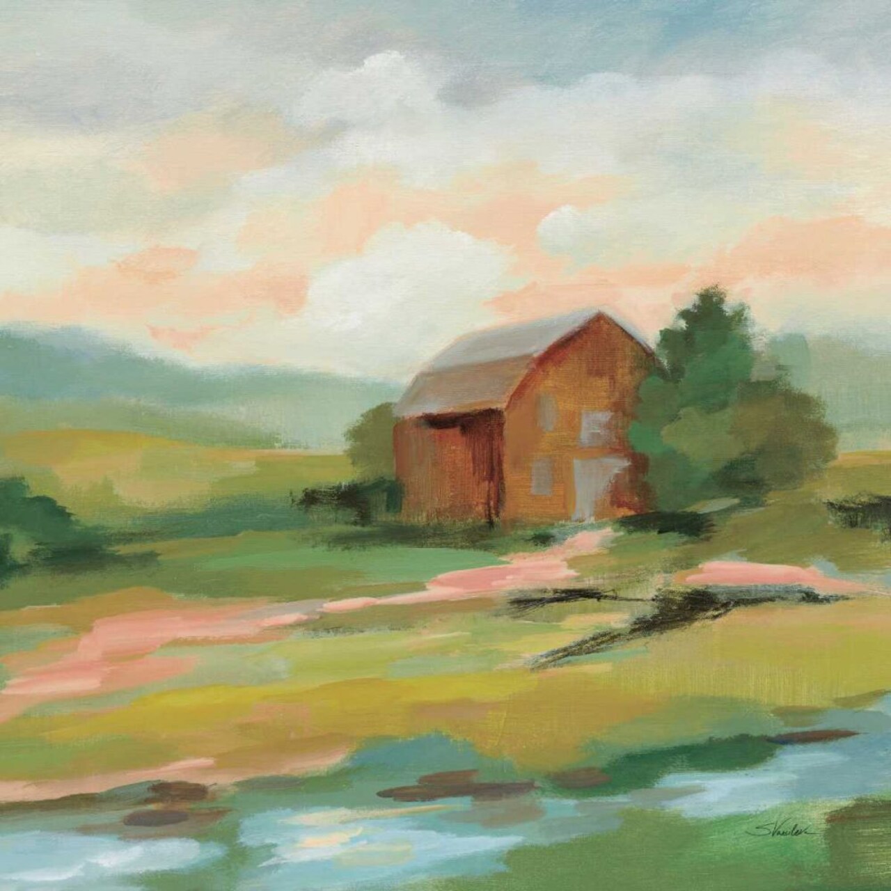 Springtime Farm Pastel Sq by Silvia Vassileva - Item # VARPDX69374
